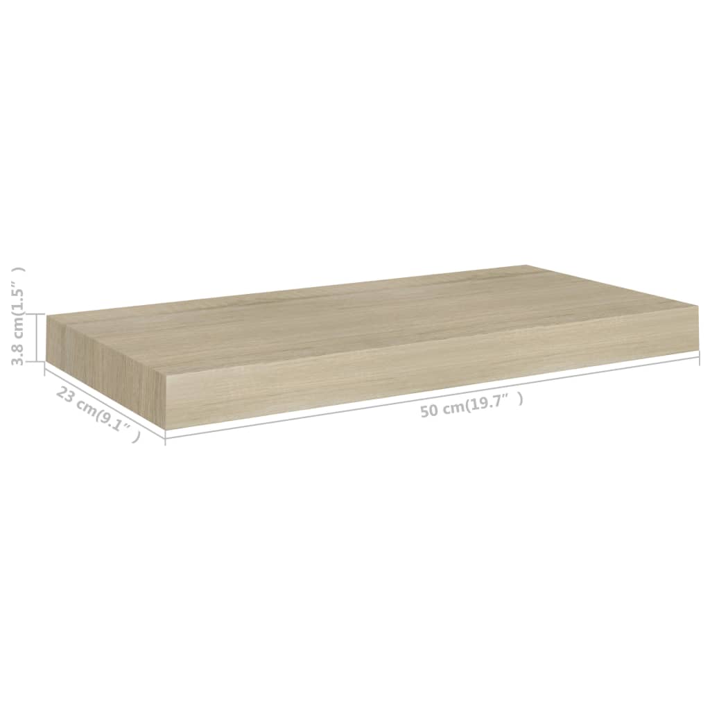 Scaffale a Parete Rovere 50x23x3,8 cm in MDF - homemem39