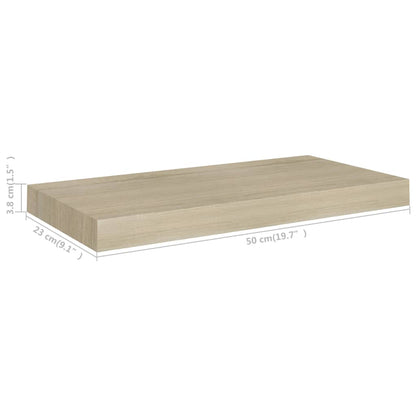 Scaffale a Parete Rovere 50x23x3,8 cm in MDF - homemem39