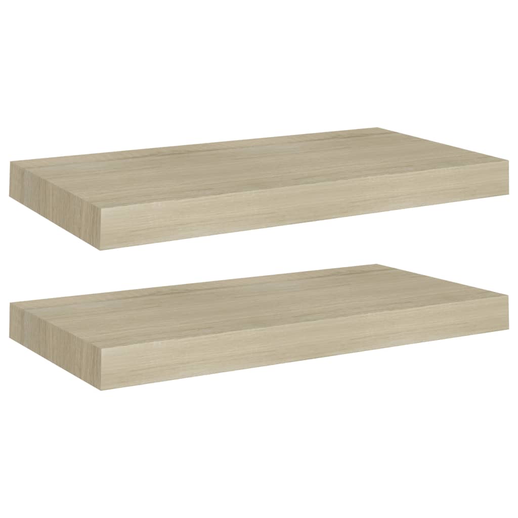 Scaffali a Parete 2 pz Rovere 50x23x3,8 cm in MDF - homemem39