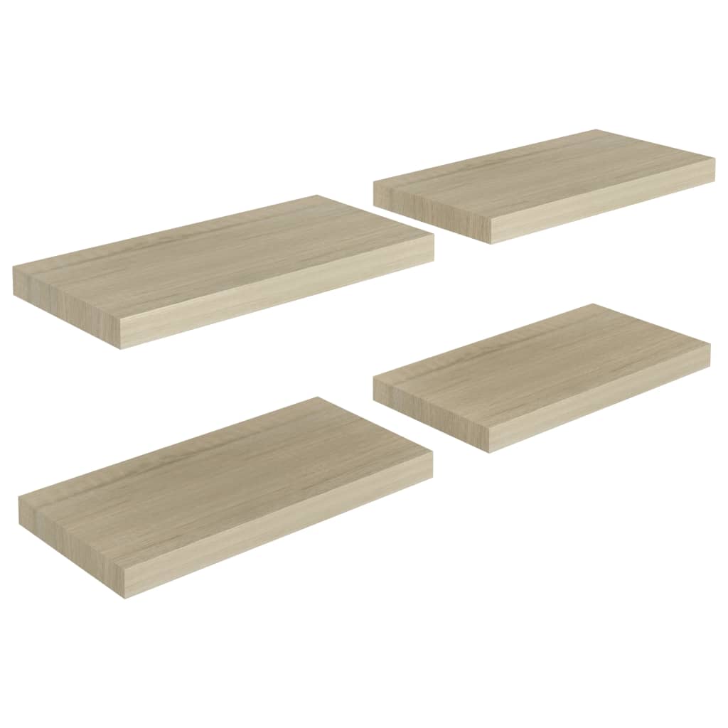 Scaffali a Parete 4 pz Rovere 50x23x3,8 cm in MDF - homemem39