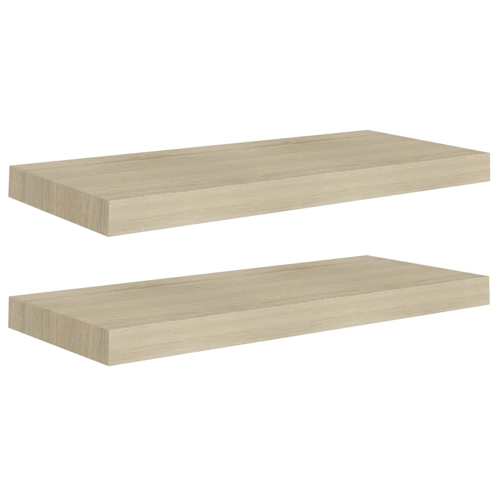 Scaffali a Parete 2 pz Rovere 60x23,5x3,8 cm in MDF - homemem39