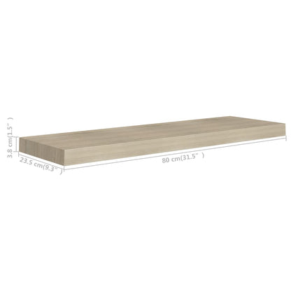 Scaffale a Parete Rovere 80x23,5x3,8 cm in MDF - homemem39