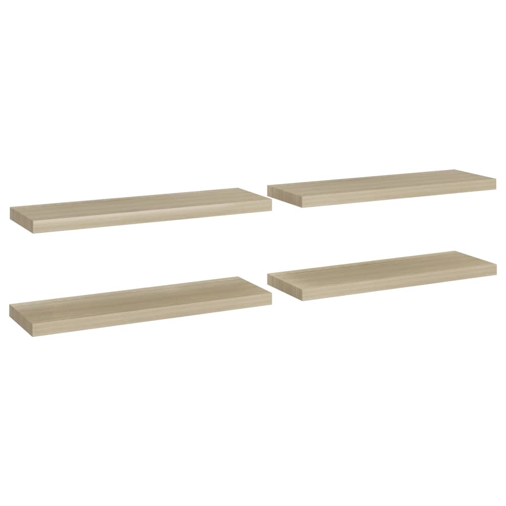 Scaffali a Parete 4 pz Rovere 80x23,5x3,8 cm in MDF - homemem39