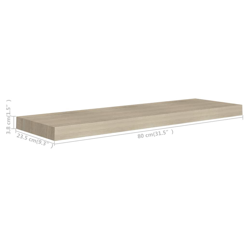 Scaffali a Parete 4 pz Rovere 80x23,5x3,8 cm in MDF - homemem39