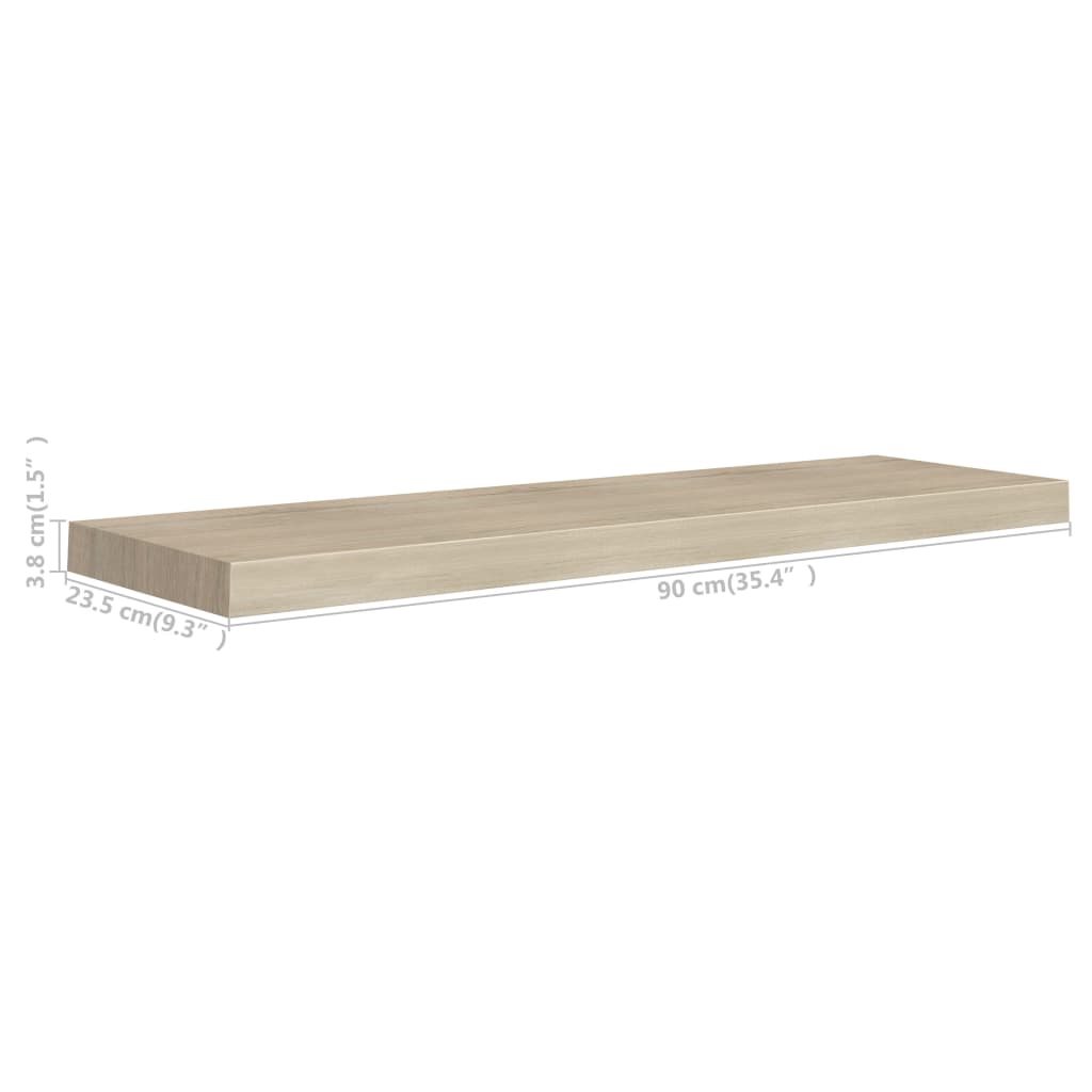 Scaffale a Parete Rovere 90x23,5x3,8 cm in MDF - homemem39