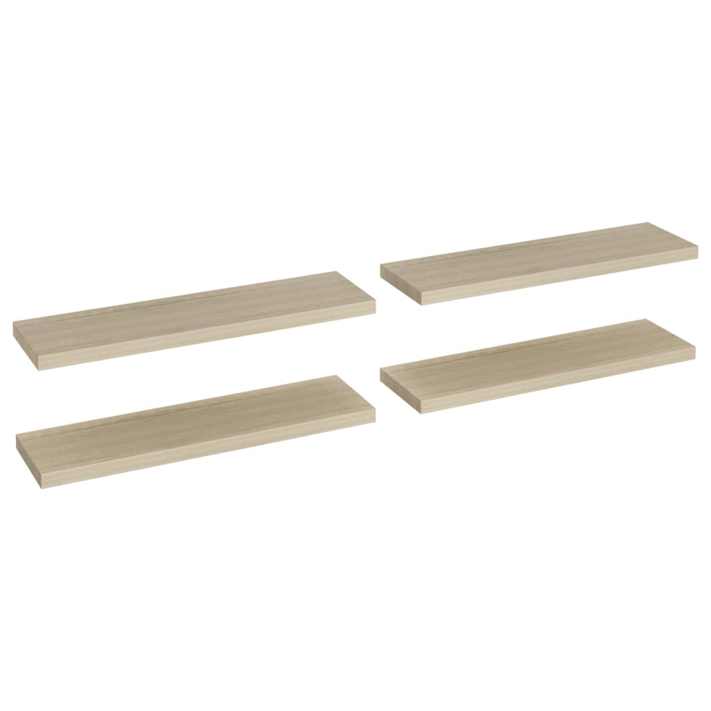 Scaffali a Parete 4 pz Rovere 90x23,5x3,8 cm in MDF - homemem39