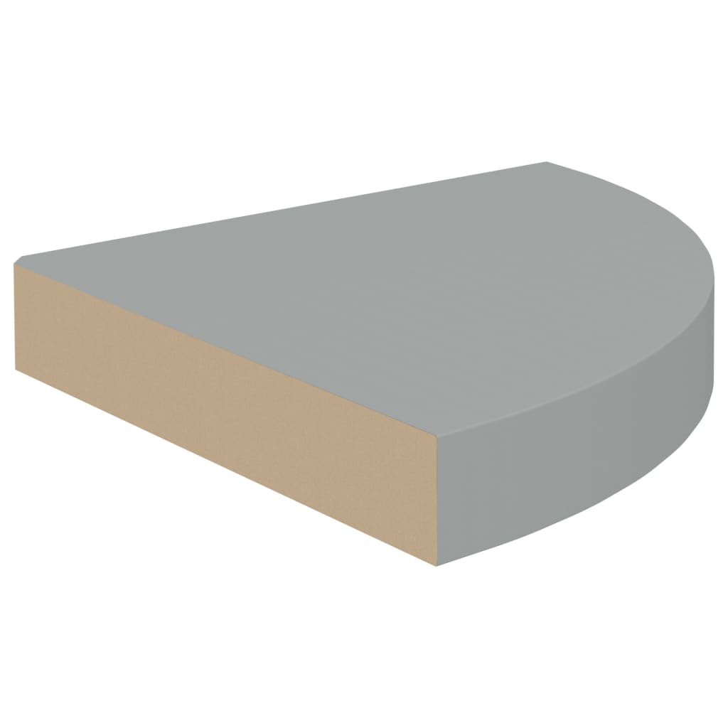 Scaffale Angolare a Parete Grigio 25x25x3,8 cm in MDF - homemem39