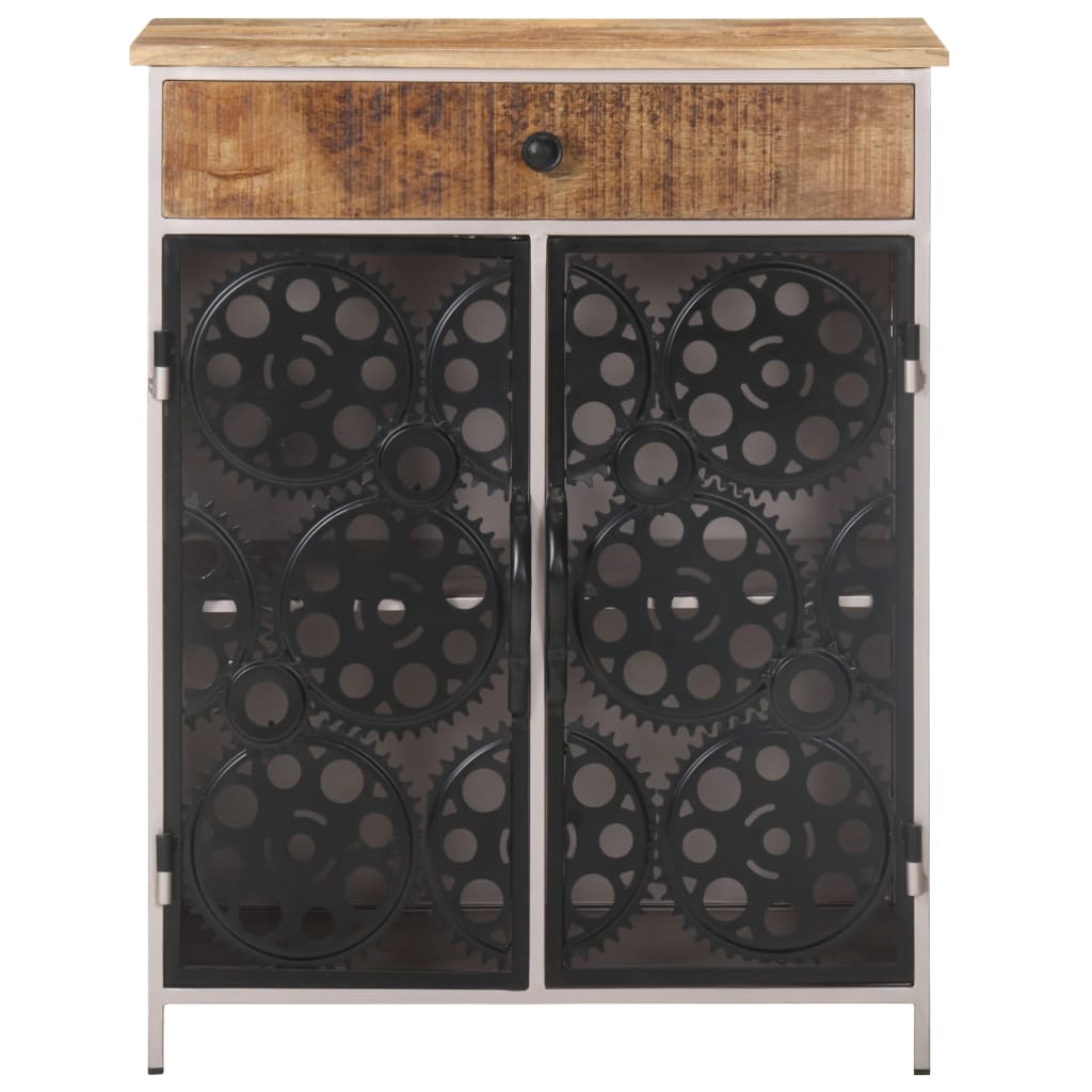 Credenza 60x35x75 cm in Legno di Mango Grezzo e Ferro - homemem39