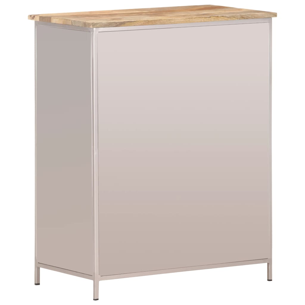 Credenza 60x35x75 cm in Legno di Mango Grezzo e Ferro - homemem39