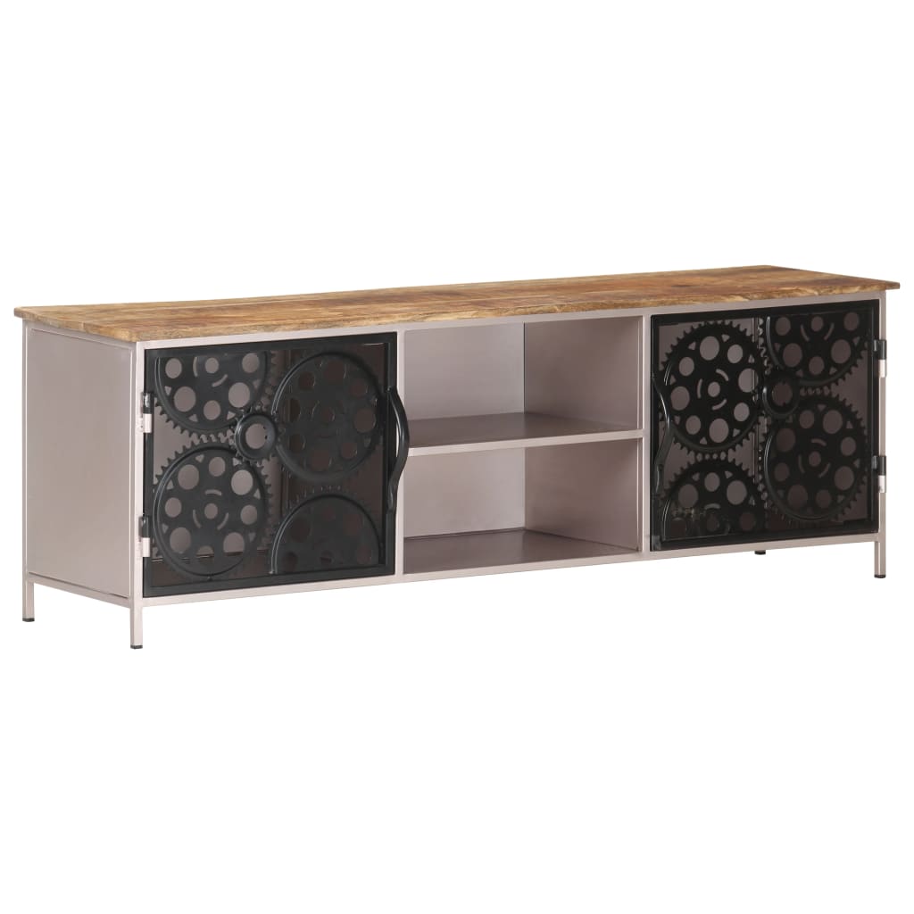 Mobile Porta TV 120x30x40 cm in Legno di Mango Grezzo - homemem39