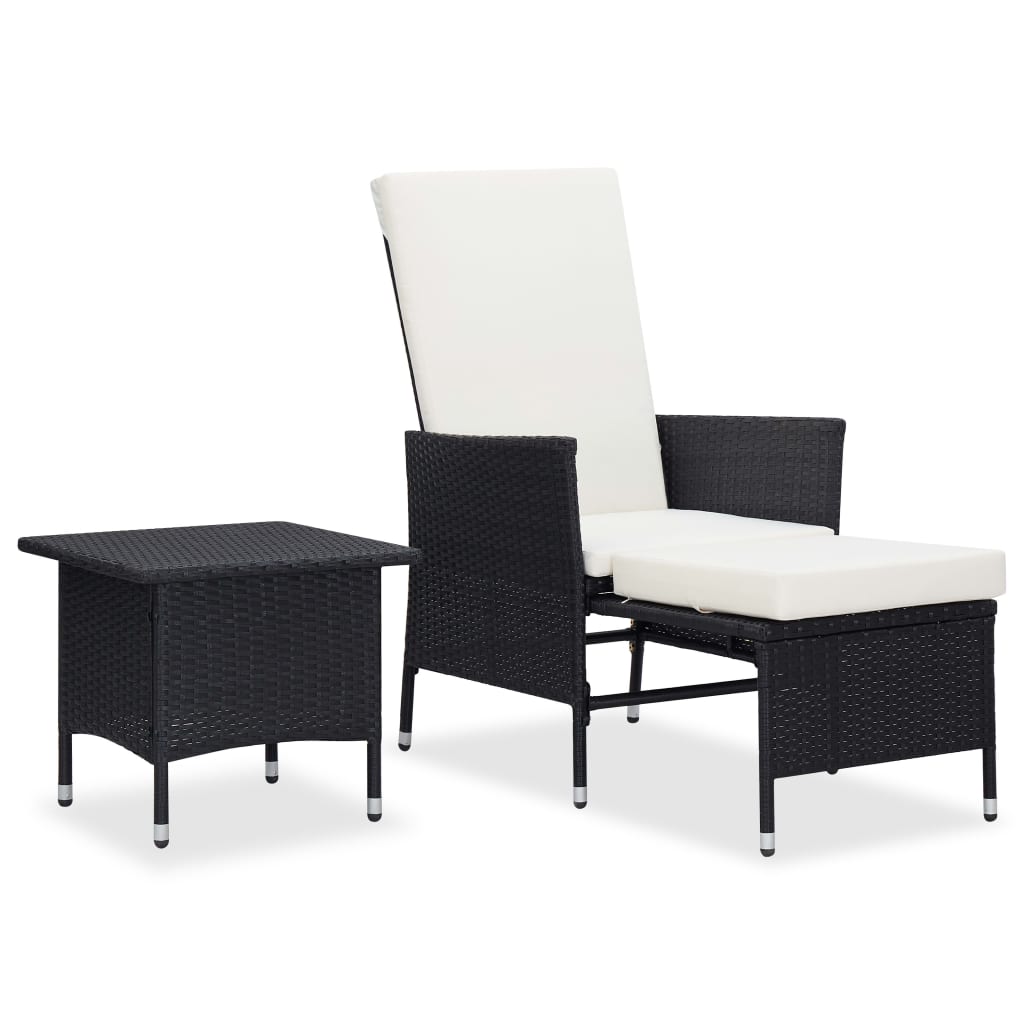 Set Divani da Giardino 2 pz con Cuscini in Polyrattan Nero - homemem39