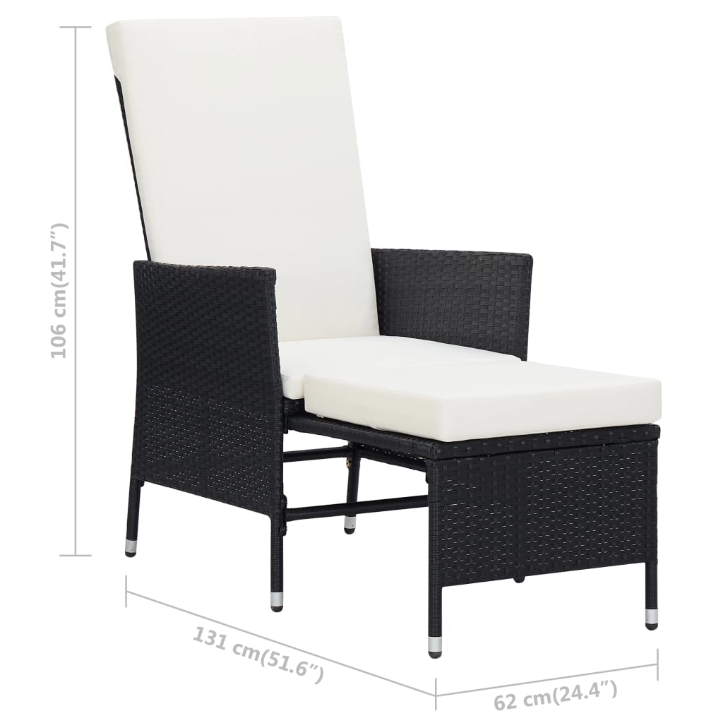 Set Divani da Giardino 2 pz con Cuscini in Polyrattan Nero - homemem39