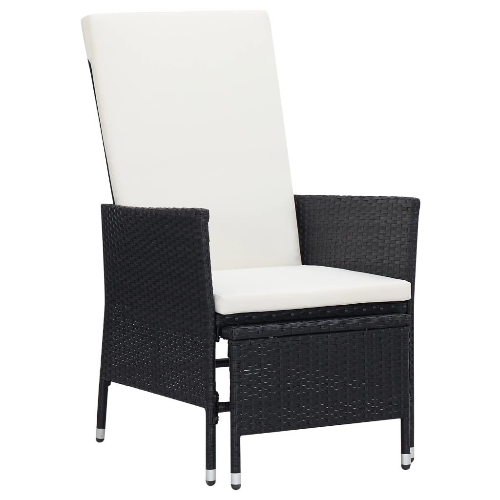 Set Divani da Giardino 2 pz con Cuscini in Polyrattan Nero - homemem39