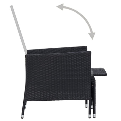 Set Divani da Giardino 2 pz con Cuscini in Polyrattan Nero - homemem39