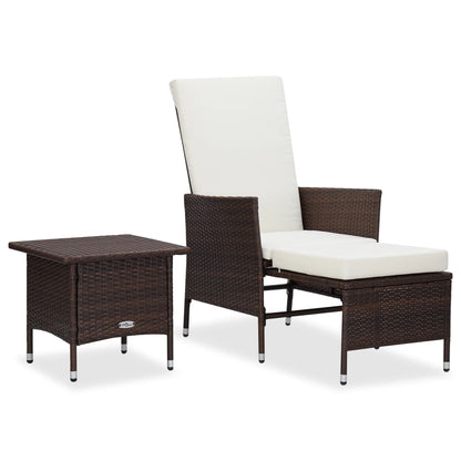 Set Divani da Giardino 2 pz con Cuscini in Polyrattan Marrone - homemem39