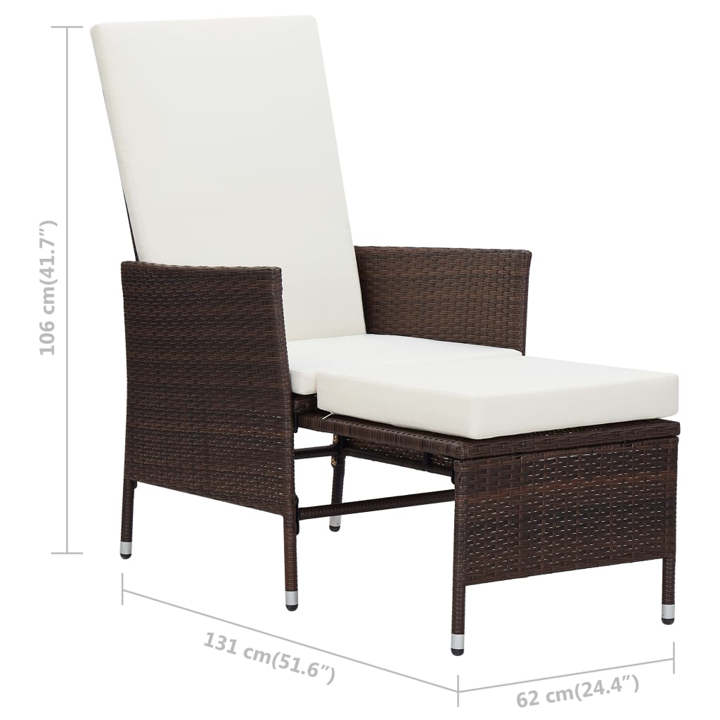 Set Divani da Giardino 2 pz con Cuscini in Polyrattan Marrone - homemem39