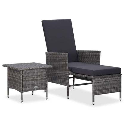 Set Divani da Giardino 2 pz con Cuscini in Polyrattan Grigio - homemem39