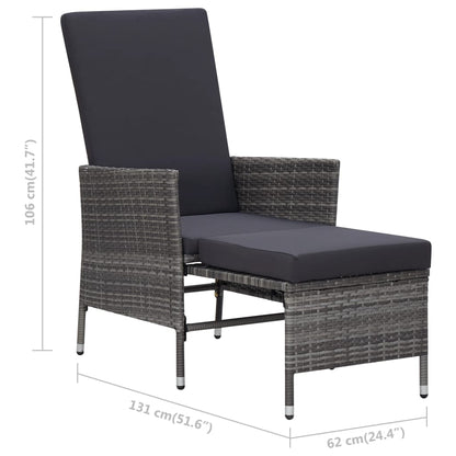 Set Divani da Giardino 2 pz con Cuscini in Polyrattan Grigio - homemem39