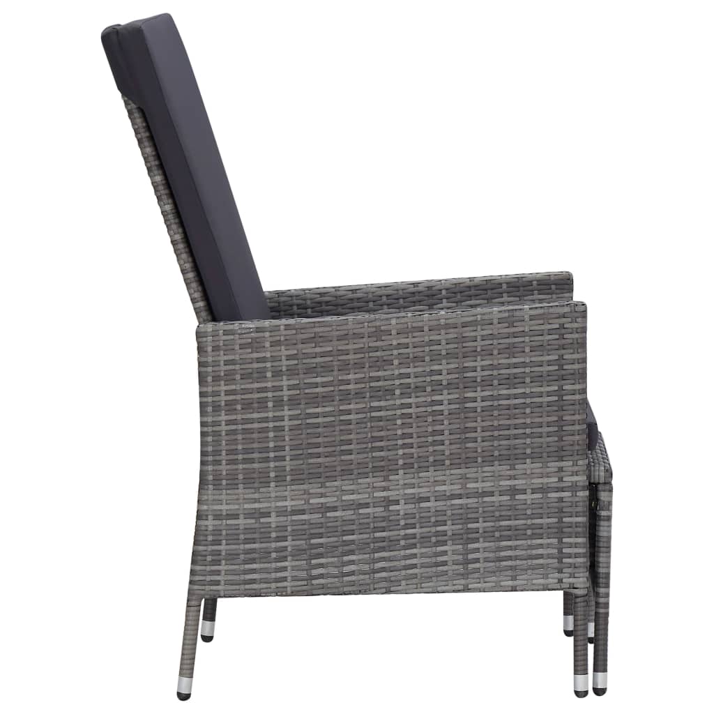 Set Divani da Giardino 2 pz con Cuscini in Polyrattan Grigio - homemem39