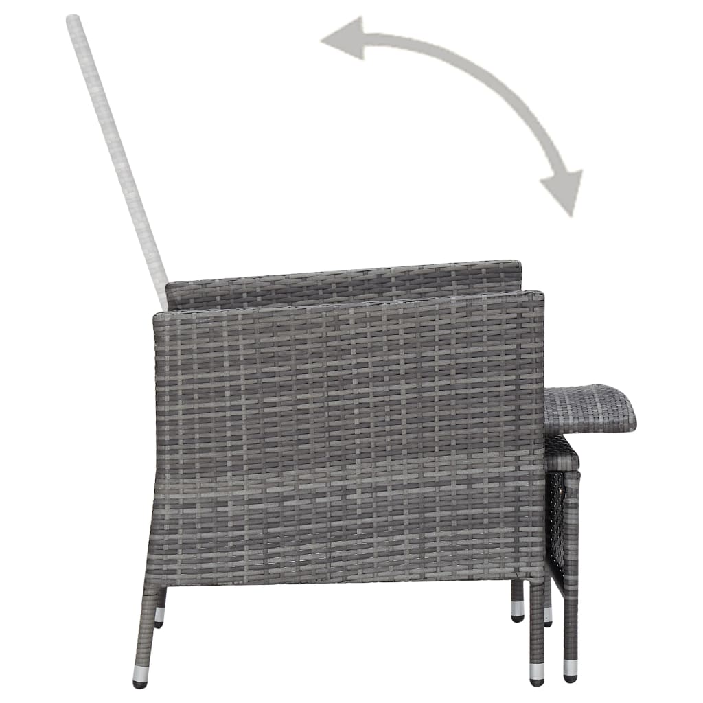 Set Divani da Giardino 2 pz con Cuscini in Polyrattan Grigio - homemem39