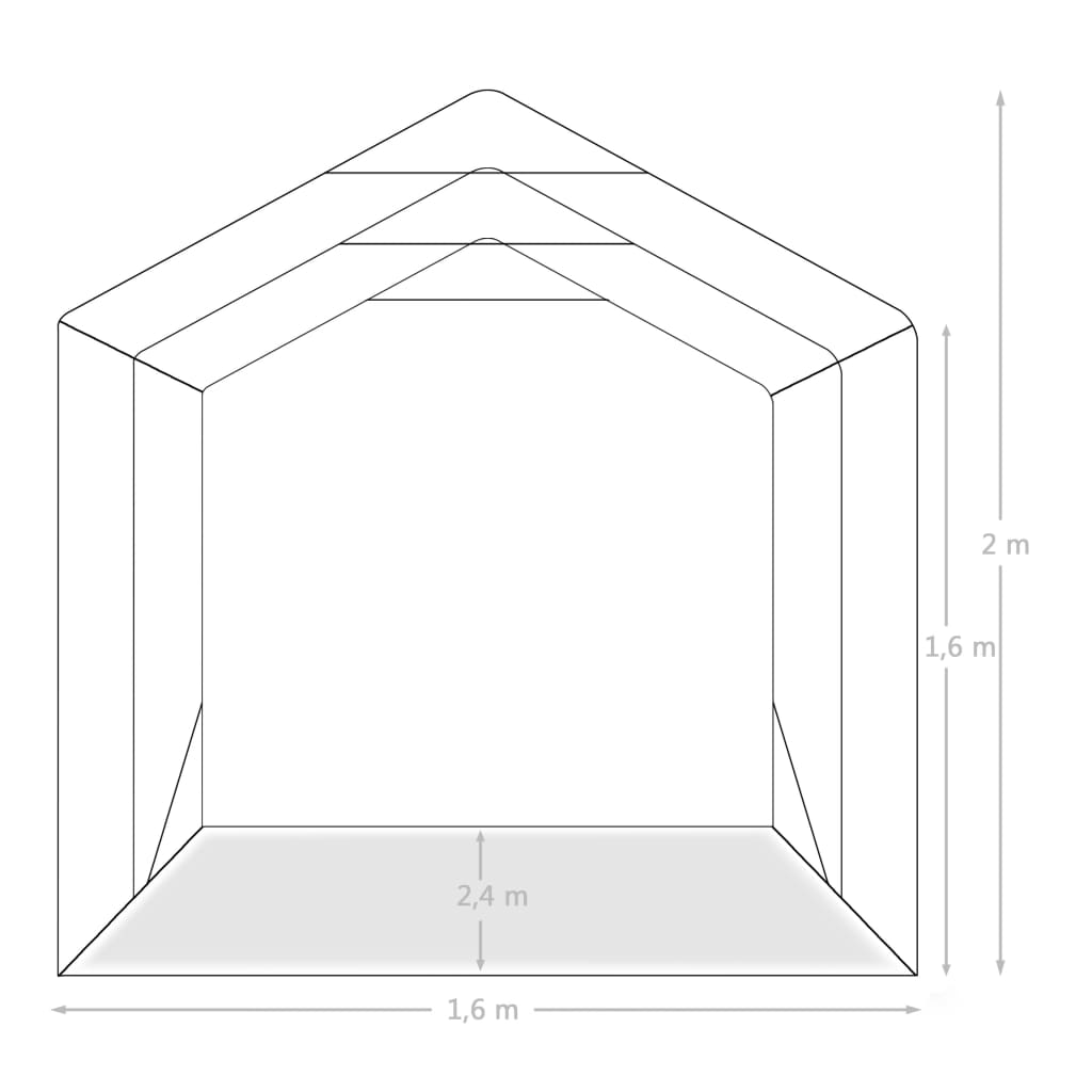 Tenda Garage in PVC 1,6x2,4 m Verde - homemem39