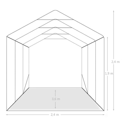 Tenda Garage in PVC 2,4x3,6 m Verde - homemem39