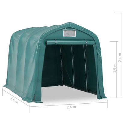 Tenda Garage in PVC 2,4x3,6 m Verde - homemem39