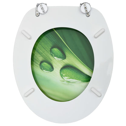 Tavolette WC e Coperchi 2 pz in MDF Verde Design Goccia d'Acqua - homemem39