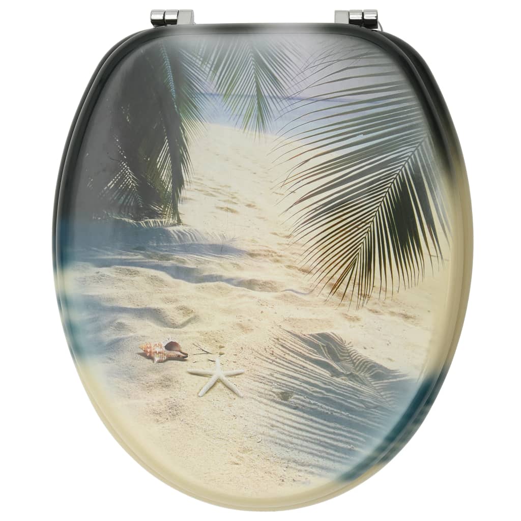 Tavolette WC con Coperchi 2 pz in MDF Design Spiaggia - homemem39