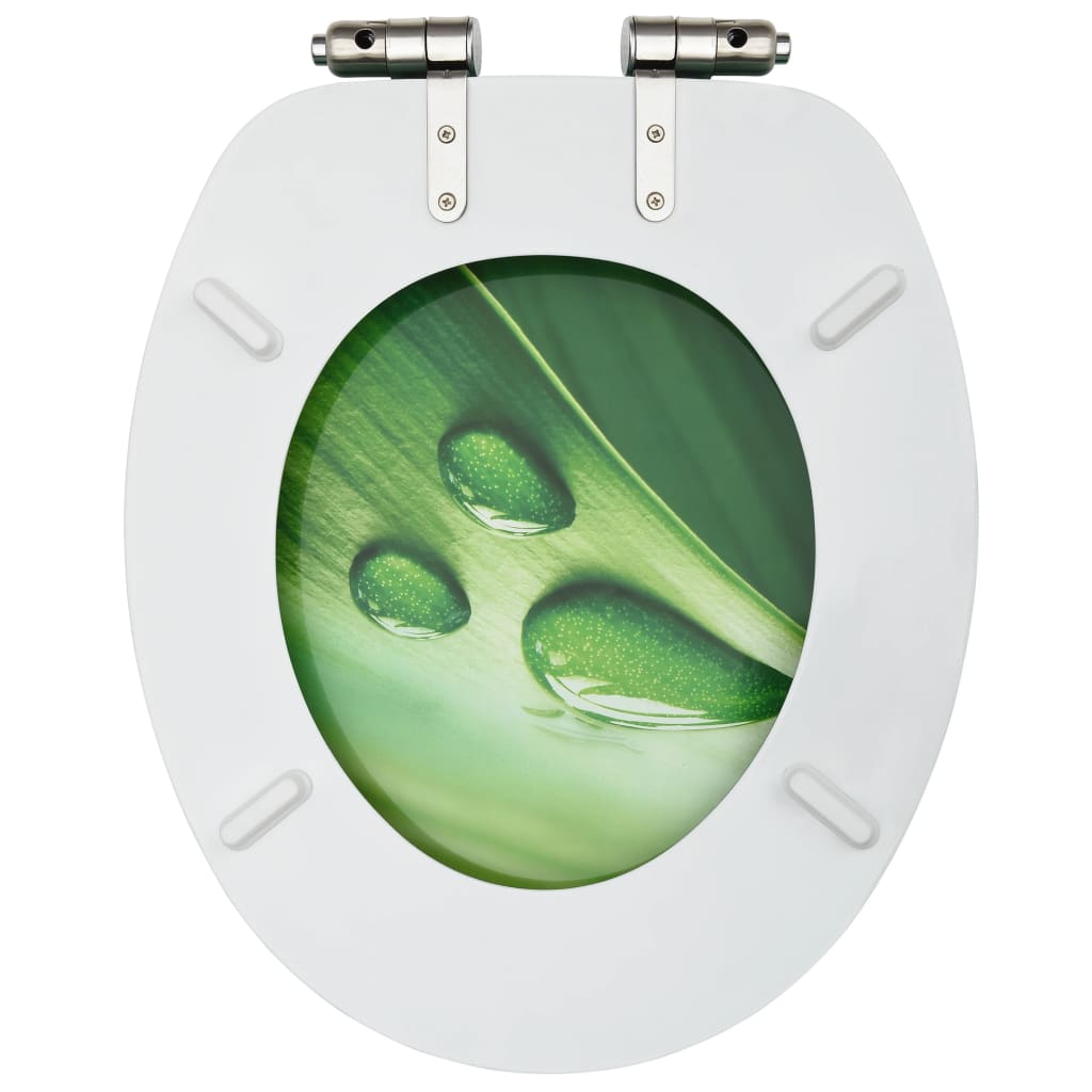 Tavolette WC Chiusura Ammortizzata 2pz MDF Verde Goccia d'Acqua - homemem39