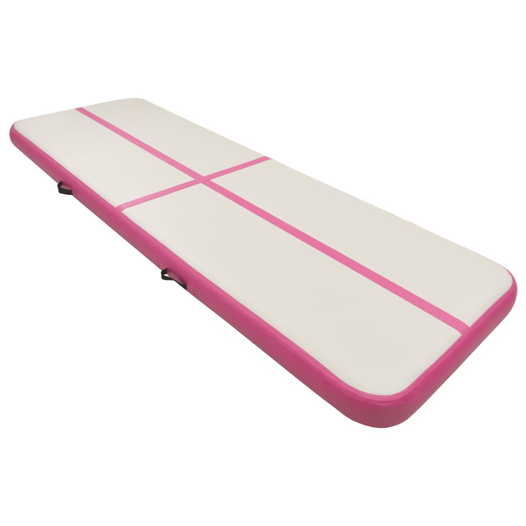 Tappetino Ginnastica Gonfiabile con Pompa 300x100x15cm PVC Rosa - homemem39