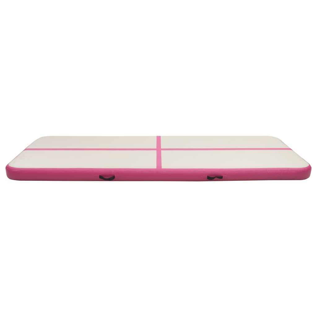 Tappetino Ginnastica Gonfiabile con Pompa 400x100x15cm PVC Rosa - homemem39