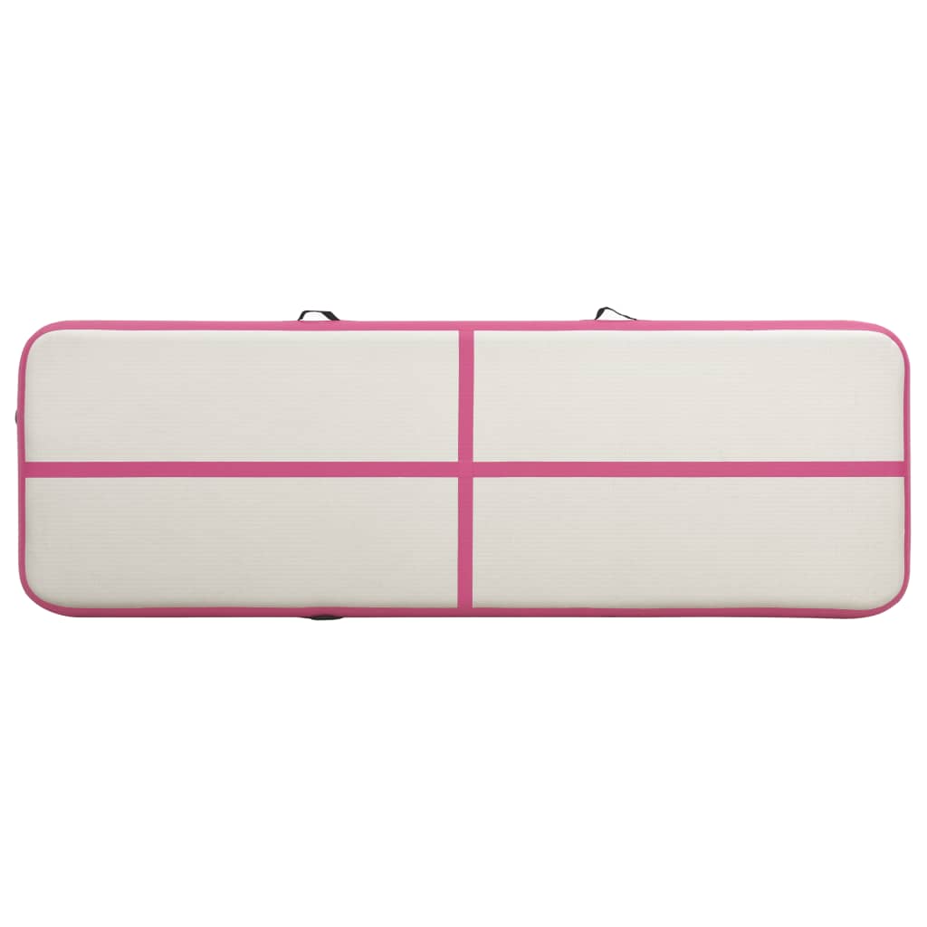 Tappetino Ginnastica Gonfiabile con Pompa 400x100x15cm PVC Rosa - homemem39