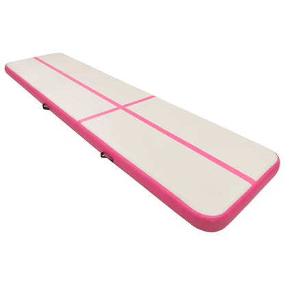 Tappetino Ginnastica Gonfiabile con Pompa 700x100x15cm PVC Rosa - homemem39