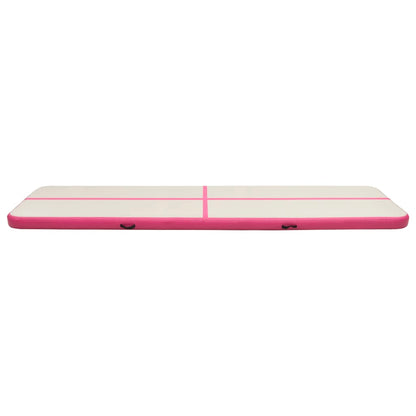 Tappetino Ginnastica Gonfiabile con Pompa 700x100x15cm PVC Rosa - homemem39