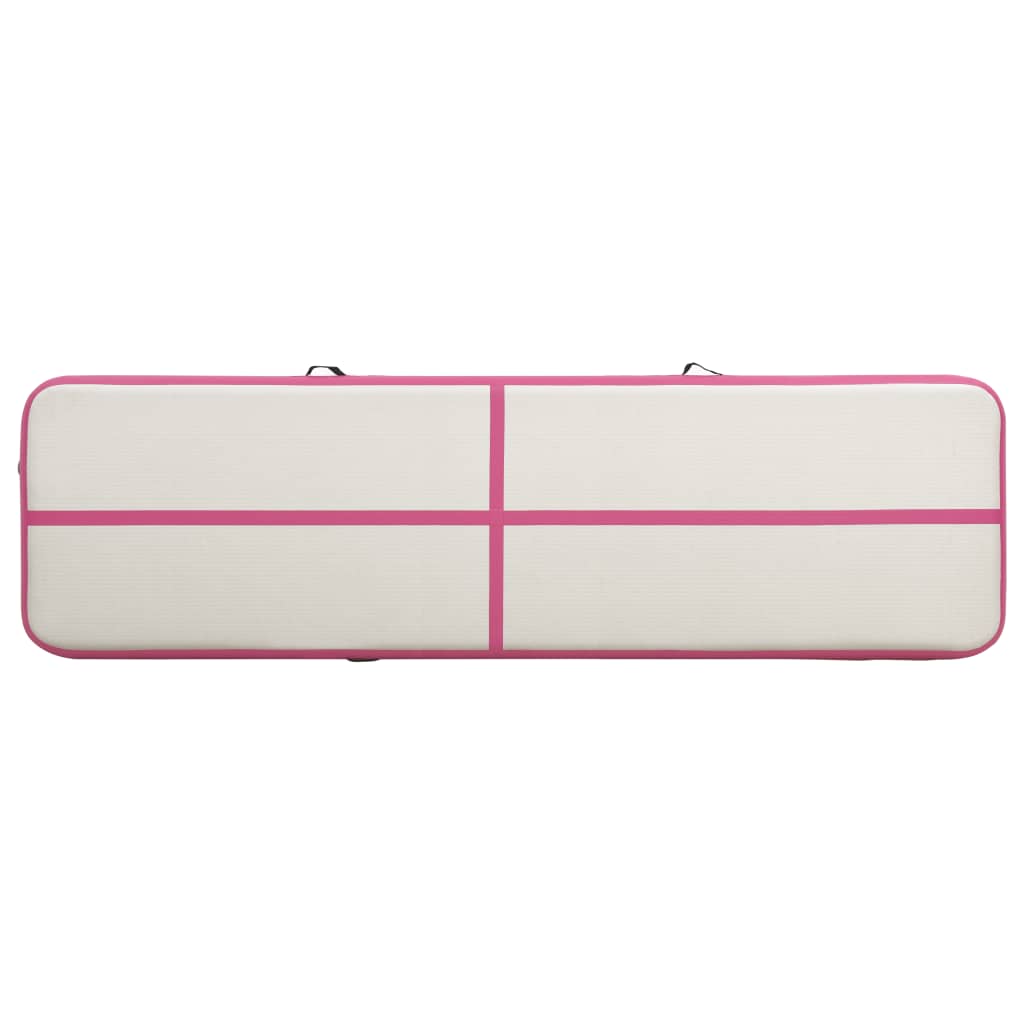 Tappetino Ginnastica Gonfiabile con Pompa 700x100x15cm PVC Rosa - homemem39