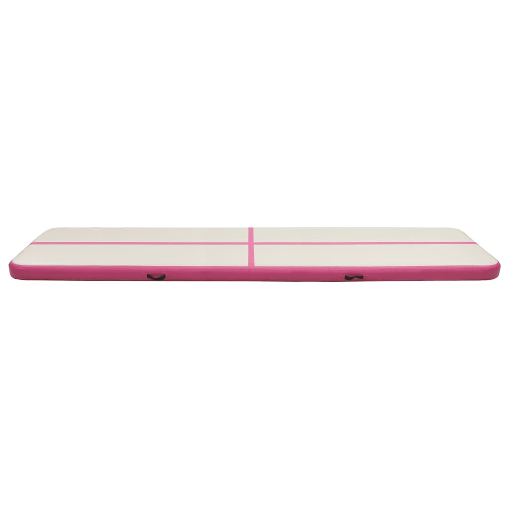 Tappetino Ginnastica Gonfiabile con Pompa 600x100x20cm PVC Rosa - homemem39