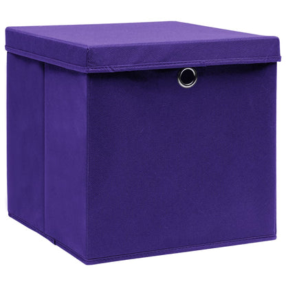 Contenitori con Coperchio 10 pz 28x28x28 cm Viola - homemem39