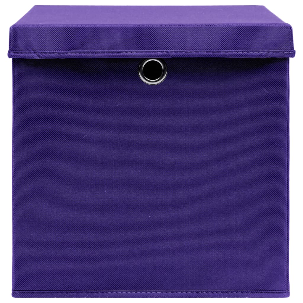 Contenitori con Coperchio 10 pz 28x28x28 cm Viola - homemem39