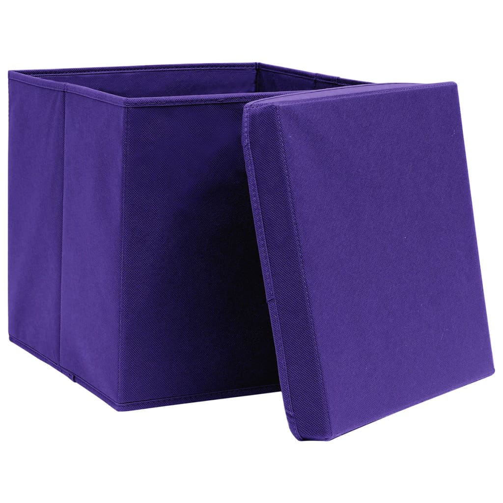 Contenitori con Coperchio 10 pz 28x28x28 cm Viola - homemem39