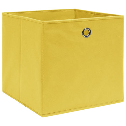 325225 vidaXL Storage Boxes 10 pcs Non-woven Fabric 28x28x28 cm Yellow - homemem39