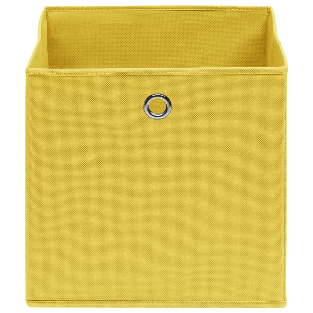 325225 vidaXL Storage Boxes 10 pcs Non-woven Fabric 28x28x28 cm Yellow - homemem39