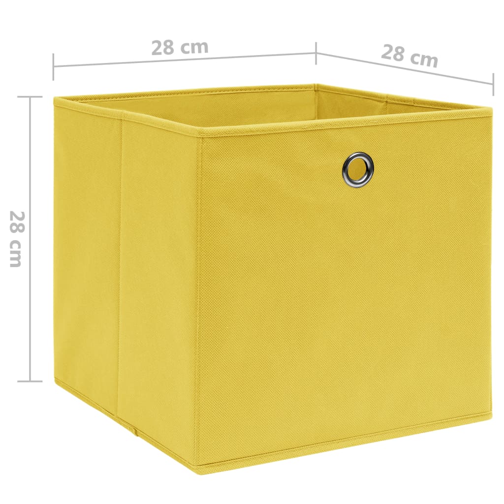 325225 vidaXL Storage Boxes 10 pcs Non-woven Fabric 28x28x28 cm Yellow - homemem39