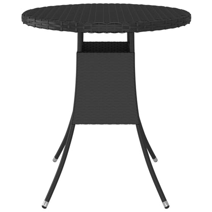 Tavolo da Giardino Nero 70x70x73 cm in Polyrattan - homemem39