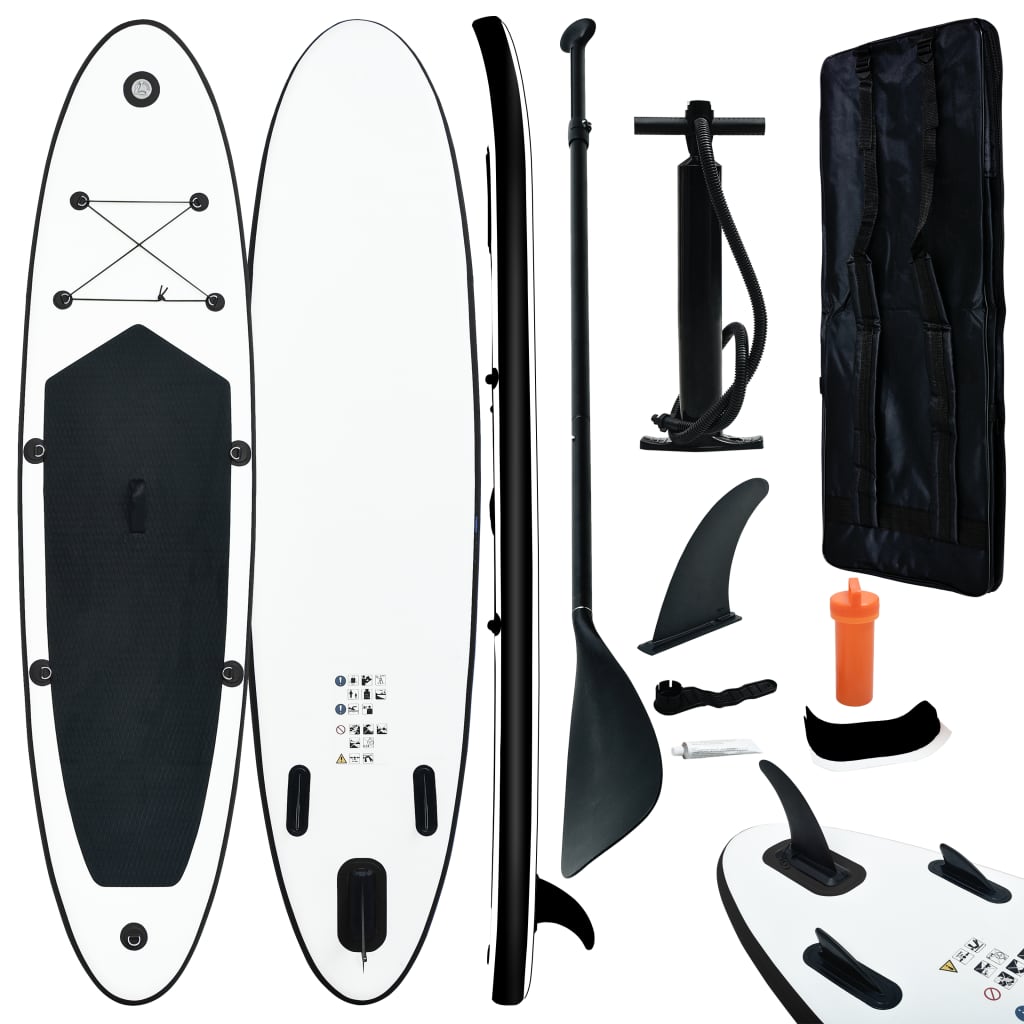 Set Tavola Gonfiabile da SUP Nero e Bianco - homemem39