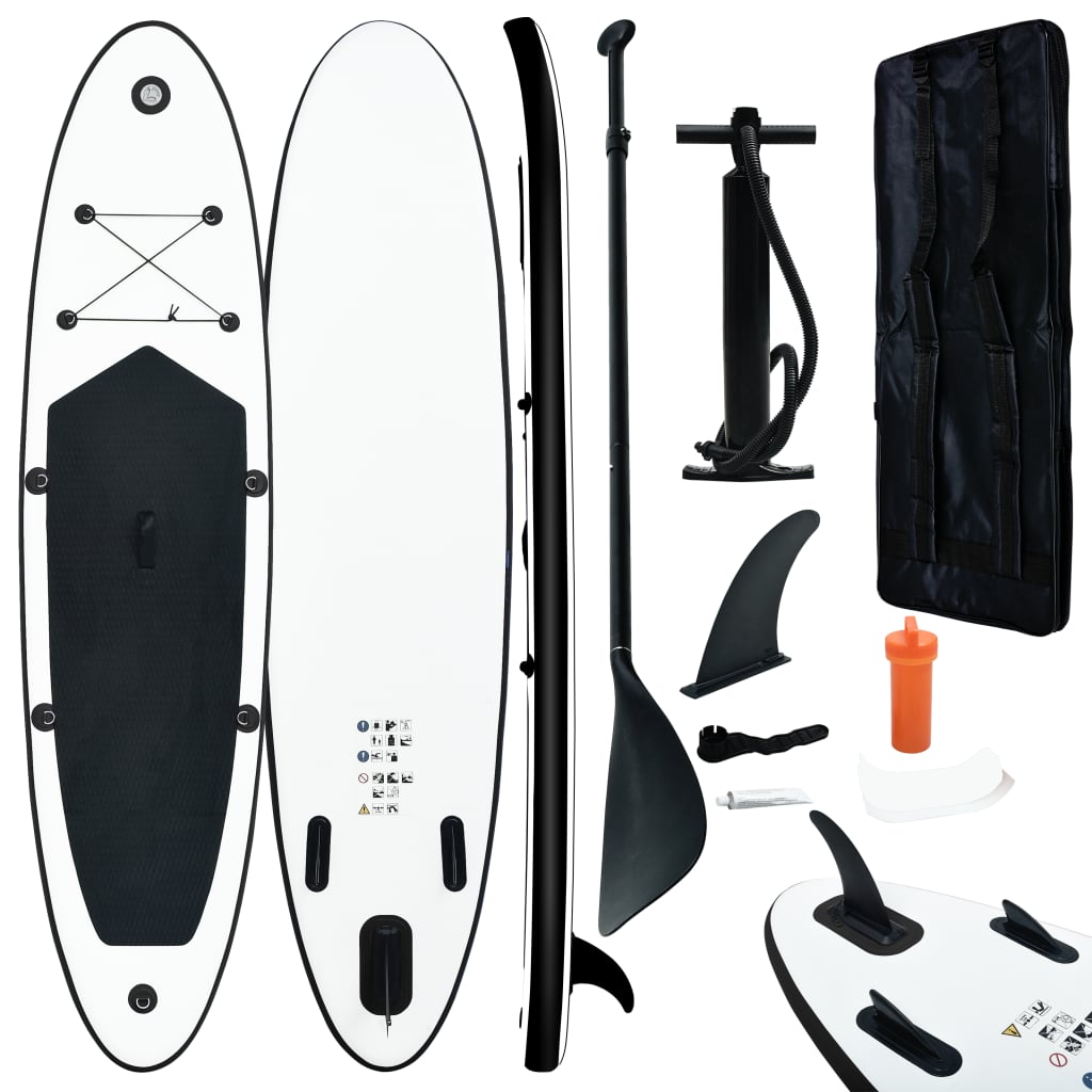 Set Tavola Gonfiabile da SUP Nero e Bianco - homemem39