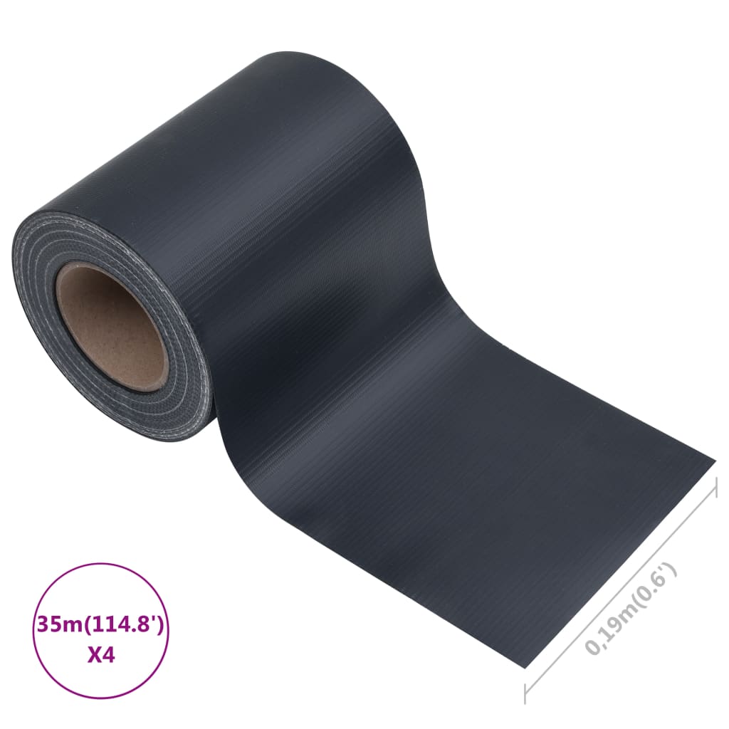 Recinzione Frangivento 4 pz in PVC 35x0,19m Grigio Scuro Opaco - homemem39