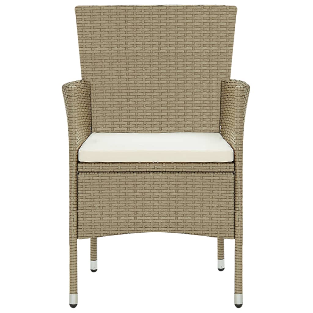 Sedie da Pranzo per Giardino 2 pz in Polyrattan Beige - homemem39