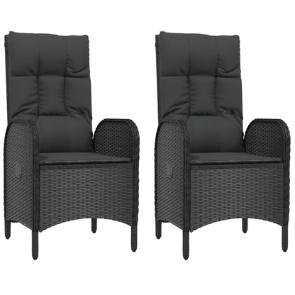 Sedie da Giardino 2 pz in Polyrattan Nero - homemem39