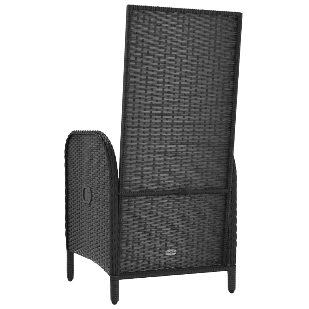 Sedie da Giardino 2 pz in Polyrattan Nero - homemem39